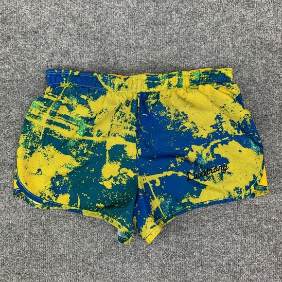 Nike Short Womens XS Extra Small Yellow Harbor Blue Running Dri Fit Livestrong - Picture 2 of 12